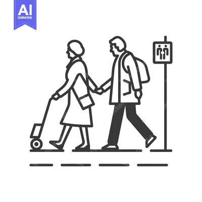 Aset premium populer: Elderly Woman and Man Walking Together with a Walker