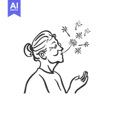 Aset premium populer: Elderly Woman Blowing Dandelion Seeds