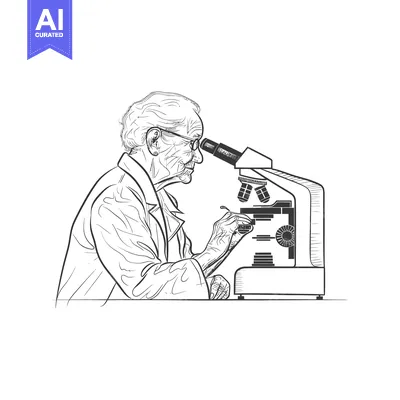 Aset premium populer: Elderly Woman Examining Slides Under a Microscope