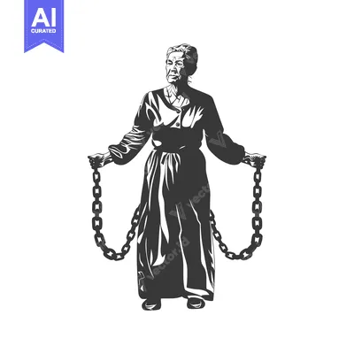 Aset premium populer: Elderly Woman Holding Chains in Her Hands