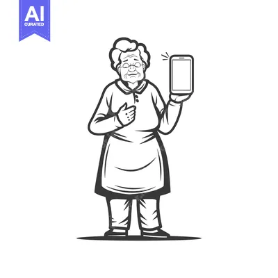 Elderly Woman Holding Smartphone With A Confused Expression