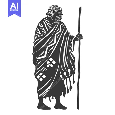 Popular premium asset: Elderly Woman in Traditional Clothing Holding a Staff