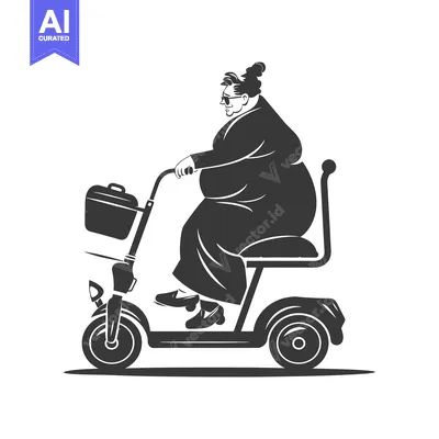 Popular premium asset: Elderly Woman Riding a Mobility Scooter with a Bag