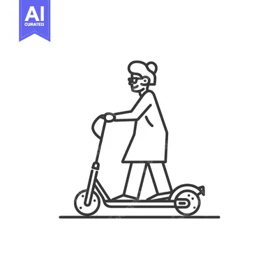 Popular premium asset: Elderly woman riding an electric scooter