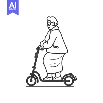 Popular premium asset: Elderly Woman Riding an Electric Scooter