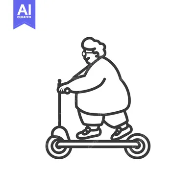 Premium design asset: Elderly Woman Riding Electric Scooter