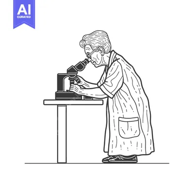 Popular premium asset: Elderly Woman Scientist Using a Microscope