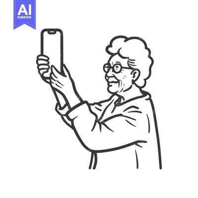 Popular premium asset: Elderly Woman Taking Selfie with Smartphone