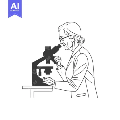 Aset desain premium: Elderly Woman Using a Microscope for Scientific Research