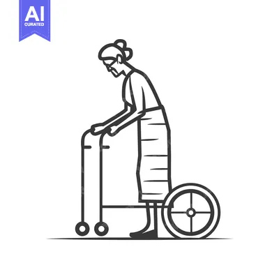 Popular premium asset: Elderly Woman Using a Rolling Walker