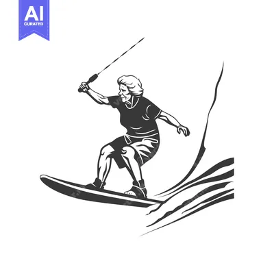 Elderly Woman Wakeboarding on a Wave