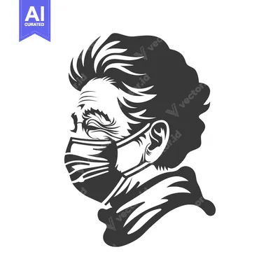 Premium design asset: Elderly Woman Wearing a Face Mask