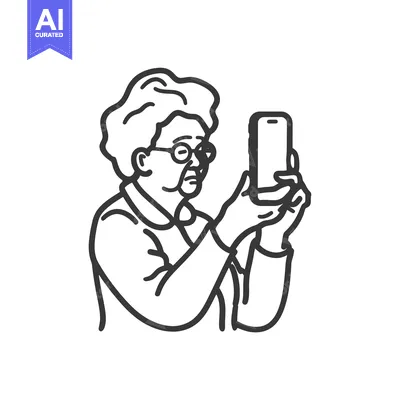 Popular premium asset: Elderly Woman with Glasses Using a Smartphone