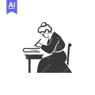 Popular premium asset: Elderly Woman Writing at a Desk