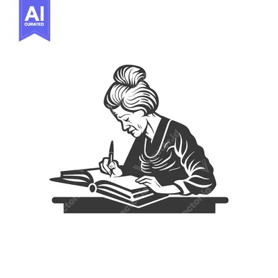 Popular premium asset: Elderly Woman Writing in a Book