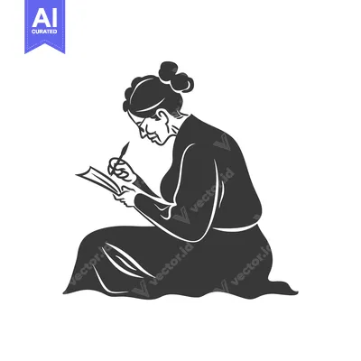 Popular premium asset: Elderly Woman Writing in a Notebook