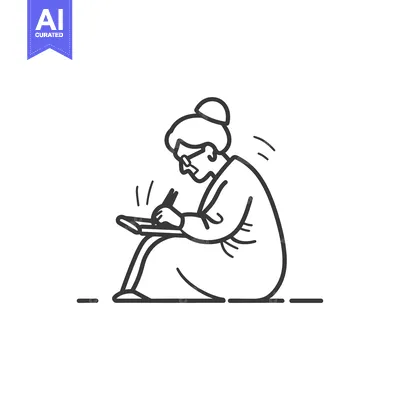 Popular premium asset: Elderly Woman Writing in a Notebook While Sitting