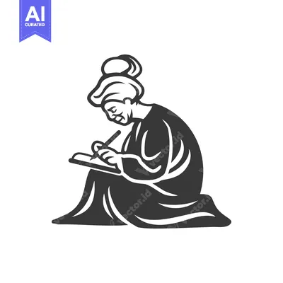 Aset premium populer: Elderly Woman Writing in a Seated Position