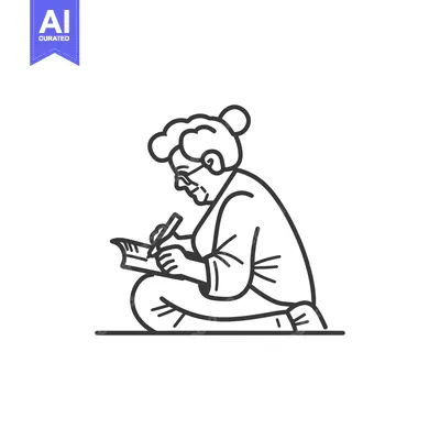 Aset premium populer: Elderly Woman Writing in Notebook