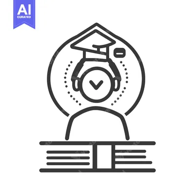 Aset desain premium: Illustration depicting online education and distance learning