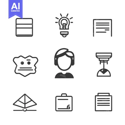 Aset premium populer: Collection of Simple Iconographic Symbols Depicting Various Everyday O