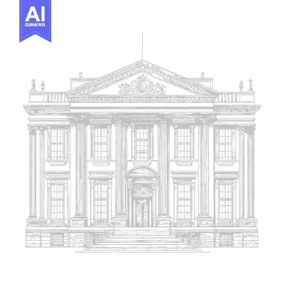 Aset premium populer: Grand Neoclassical Mansion Architectural Drawing