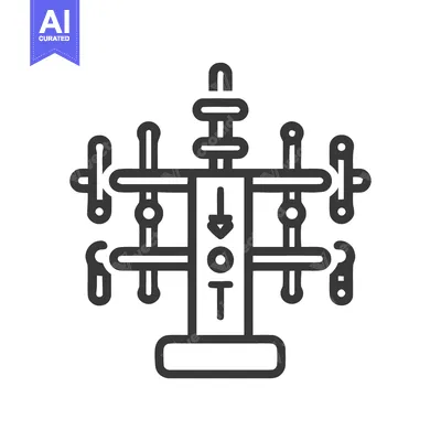 Aset desain premium: Stylized Electrical Transmission Tower Icon, Minimalist Design, Power