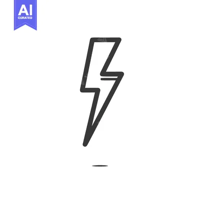 Aset premium populer: Minimalist Lightning Bolt Icon: Bold Outline on White Background, Mode