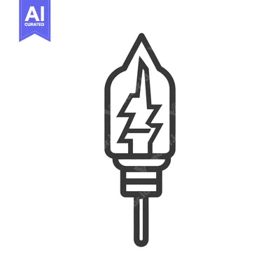Aset desain premium: A simple graphic representation of a light bulb with lightning