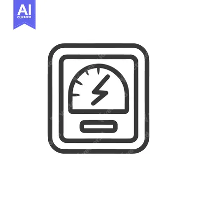 Aset premium populer: Hand-Drawn Style Electric Meter Icon with Lightning Bolt Symbol