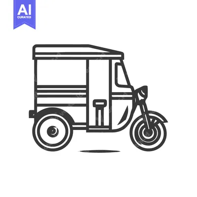 Popular premium asset: Minimalist Tuk-Tuk Illustration: Iconic Asian Transportation in Bold O