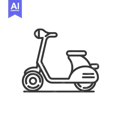 Popular premium asset: Minimalist Scooter Icon: Clean Line Art Illustration on White Backgrou