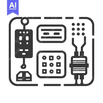 Aset desain premium: An illustrated depiction of an electronic control panel design