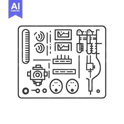 Aset premium populer: An illustration depicting various components on a rectangular board