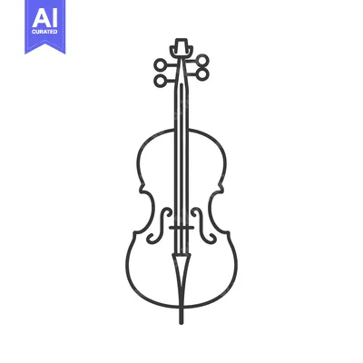 Aset premium populer: A simple line drawing depicting a musical string instrument