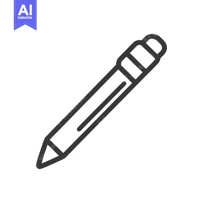 Popular premium asset: A simple black outline drawing of a graphite pencil