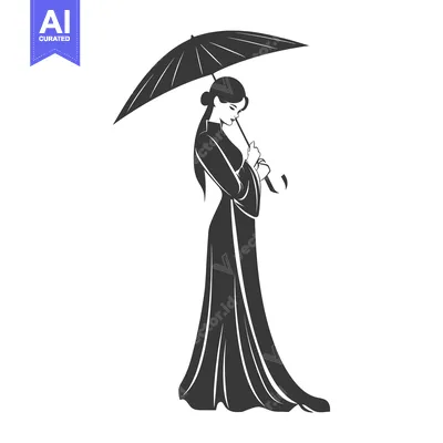 Popular premium asset: Elegant Woman in a Long Dress Holding an Umbrella