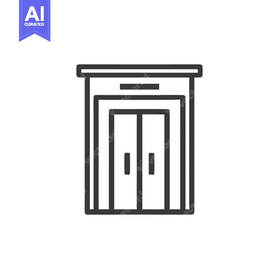 Aset premium populer: Minimalist Elevator Icon: Clean Lines, Modern Design, Simple Symbol