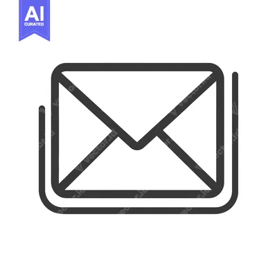 Aset premium populer: A simple black outlined image of a closed envelope symbol
