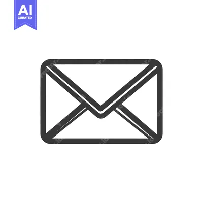 Popular premium asset: Simple black and white outline of a closed envelope