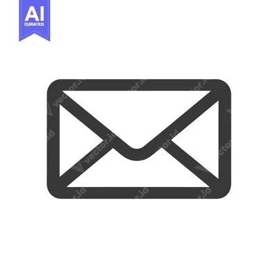 Aset desain premium: A graphic depiction of a closed envelope or mail icon