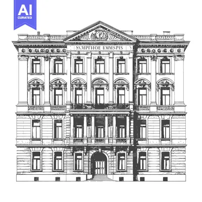 Popular premium asset: Elegant Classical Building Architectural Sketch Drawing