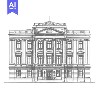 Aset premium populer: Classic Architectural Building Facade Design Sketch