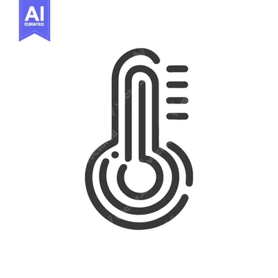 Premium design asset: Minimalist Thermometer Icon: Bold Outline, Temperature Measurement, We