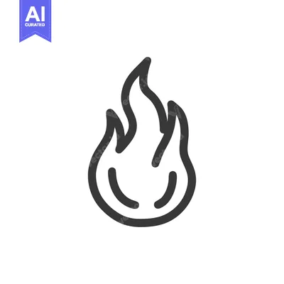 Aset premium populer: Minimalist Fire Icon: Bold Outline on White Background, Vector Graphic