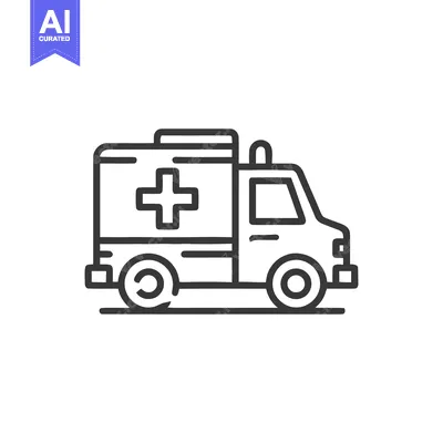 Premium design asset: Minimalist Ambulance Icon: Bold Outline, Medical Symbolism, Clean Desi