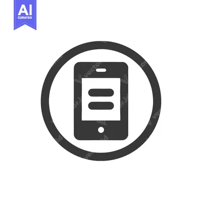 Premium design asset: Mobile Phone Icon in Circle, Dark Gray, White Background, Minimalist D