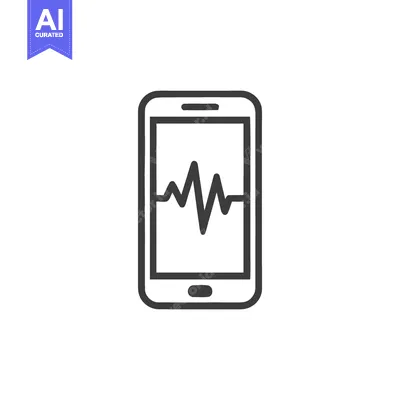 Premium design asset: Smartphone Displaying Heartbeat Line Icon, Medical App Concept, Isolat