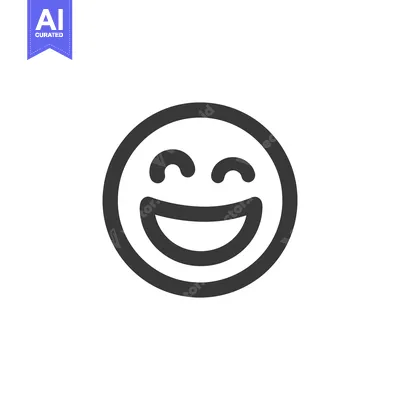 Popular premium asset: Joyful Expression: Minimalist Smiling Face Icon on White Background