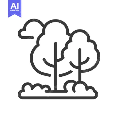 Aset premium populer: Minimalist Tree Icon: Forest, Nature, and Cloud Symbol